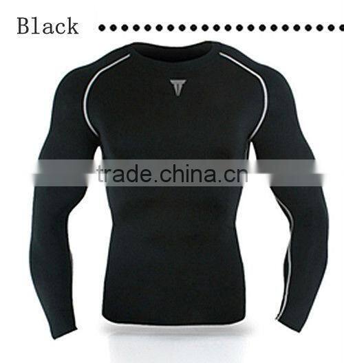 Tight fitted spandex plain long sleeve t shirt