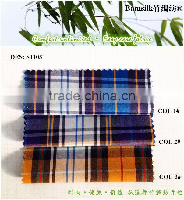 Natural Anti-UV Fabric for men shirt big check design fabric