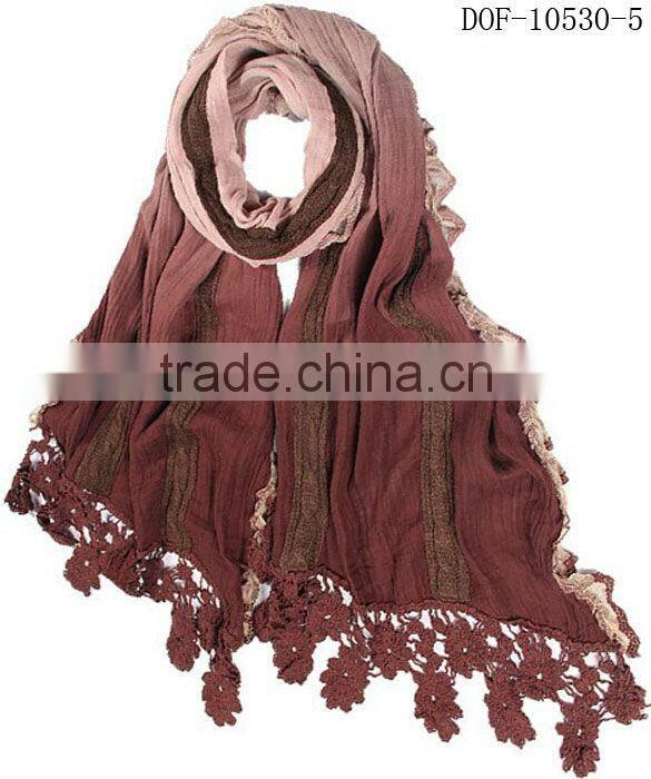 Fashion lace popular scarf for fall&spring