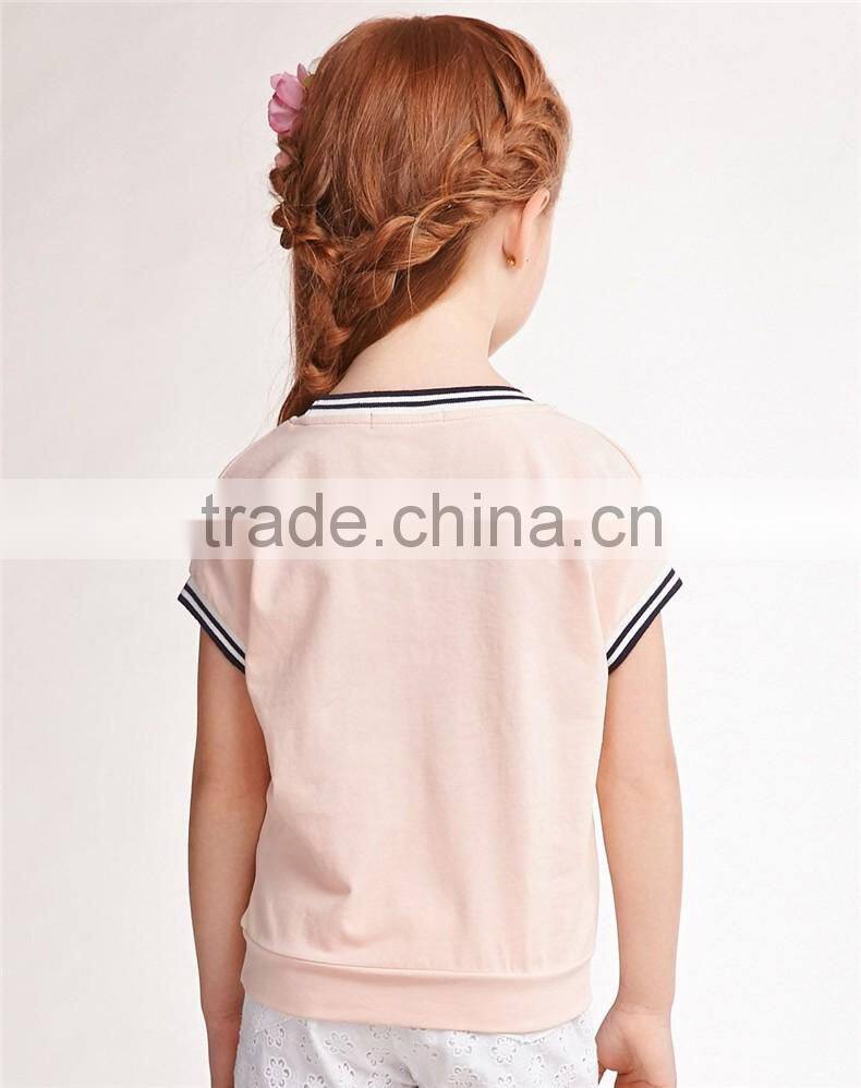 2016 latest cute girl's O-neck t shirt new design teenages t shirt