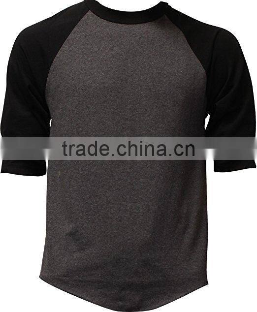 Casual Raglan Mens 3/4 Sleeve TShirt Baseball Cotton Jersey S-3XL