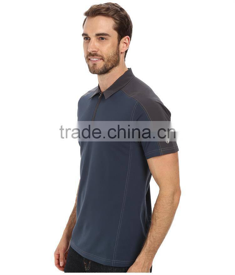 Custom high quality mens zipper collar design polo shirts for sale