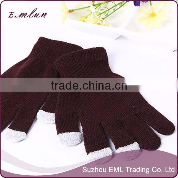 Hot sale unisex pure color winter kniting glove
