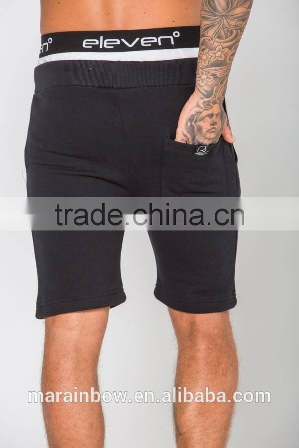 Slim Fit Black 100% Cotton Jersey Shorts Lightweight Skinny Shorts Wholesale OEM Tapered Jogger Pants Mens Joggers