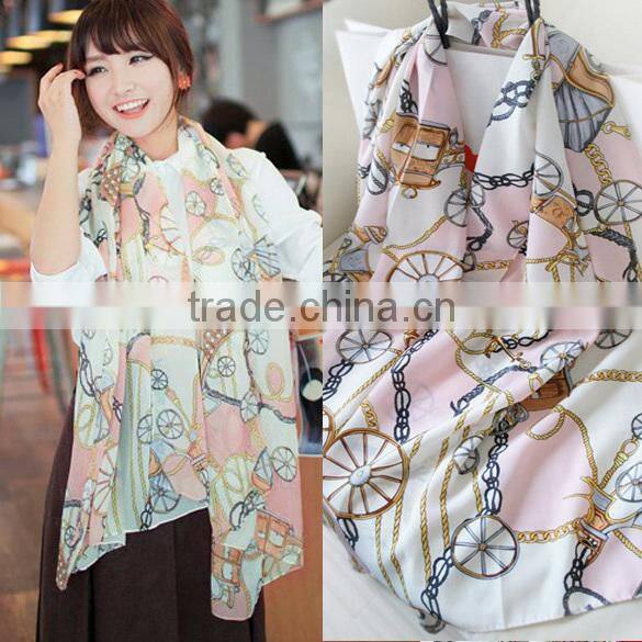 Fashion Women's Wheel Pattern Chiffon Type of Scarf for Women 13420