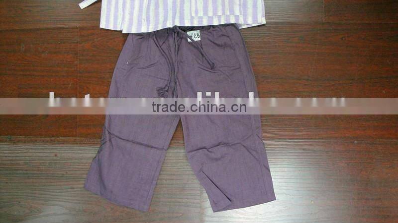 Purple bamboo fabric crops garment