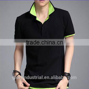 new fashion double collar polo t shirt men factory