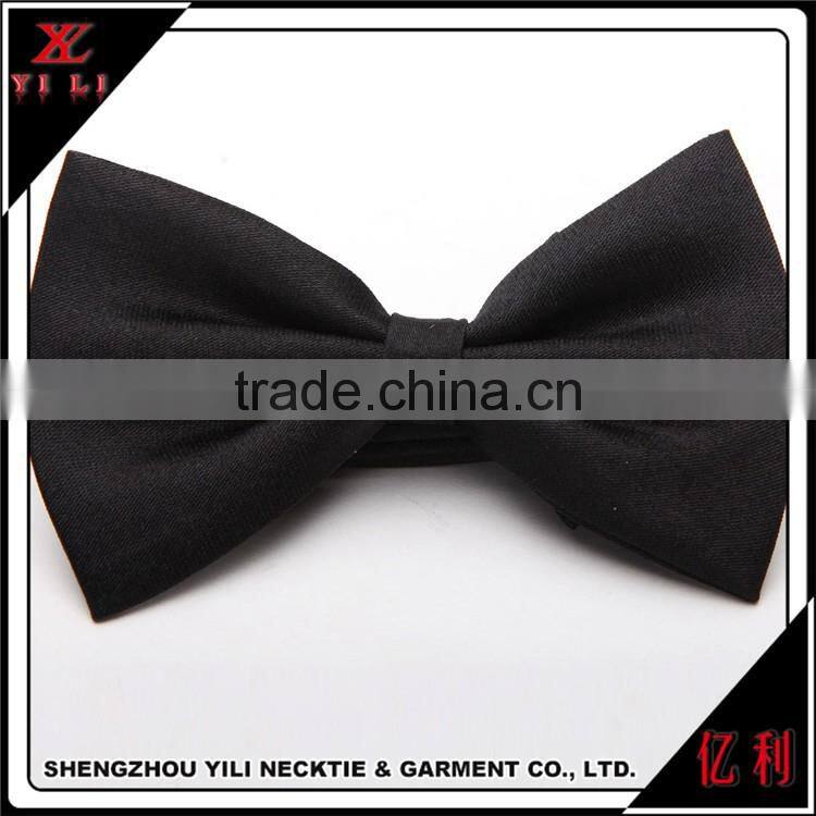 Solid Black Color Mens Bow Ties For Meeting Working
