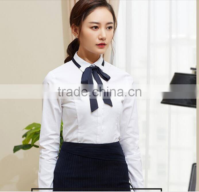 China shirt manufacturer office lady formal shirt for girls model blouse for uniform women shirt