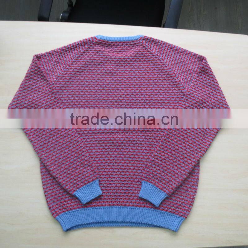 New season 2014 purple body with blue neck ribs pullover casual men knitted sweater men