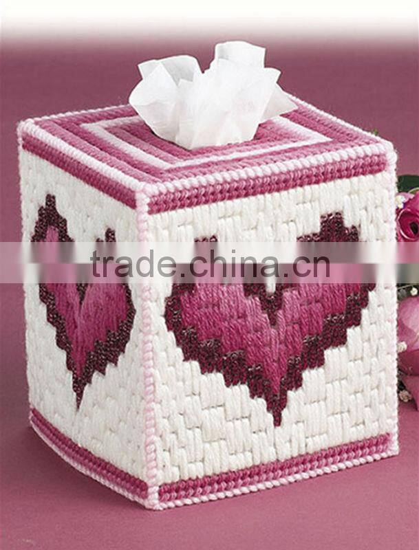 DIY goods,3D Cross stitch Embroidery.beautiful.Tissue Box-004-01