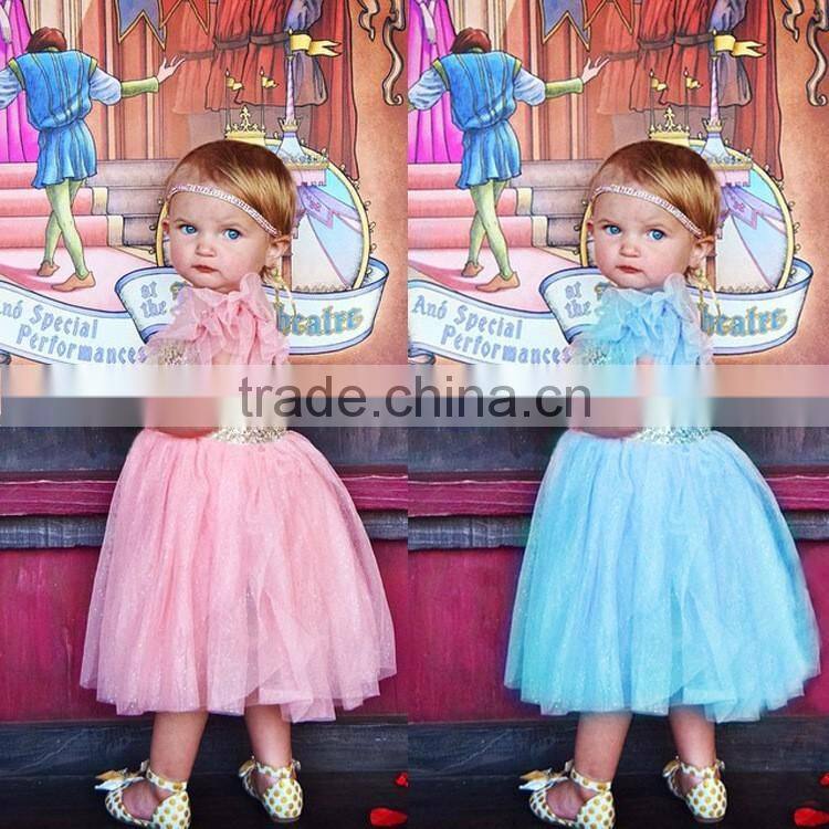 Toddler dress pattern flower natural aqua flutter sleeve girl dress
