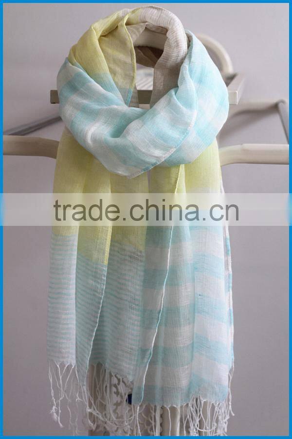 Women's fashion woven linen cotton china scarf