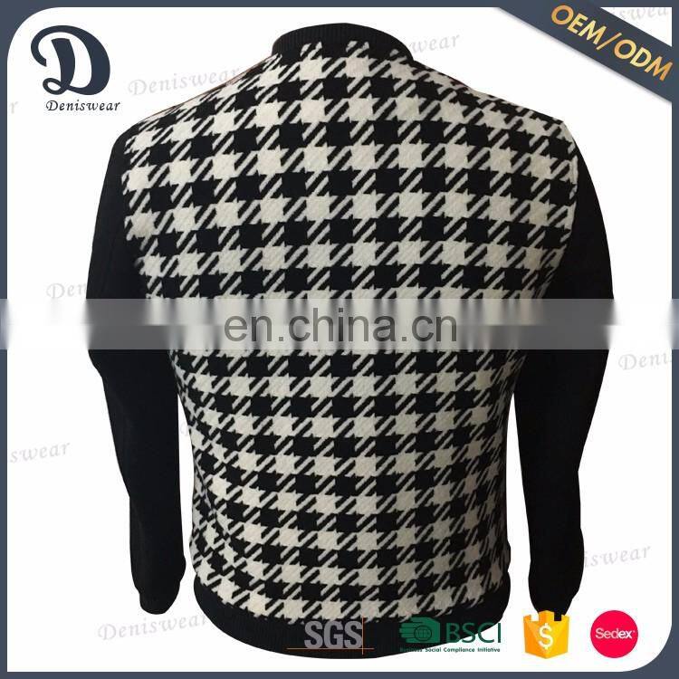 Latest print design men short wool bomber jacket