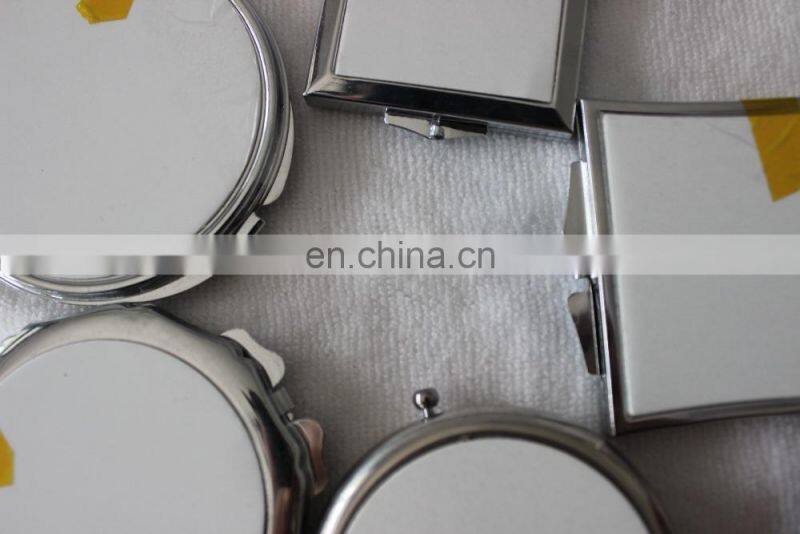 blank sublimation metal pocket mirror makeup double sided mirror