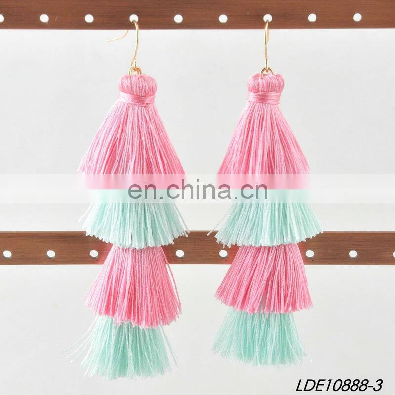 2017 Bon Bon Style Thread Wrapped Ball Drop Earrings