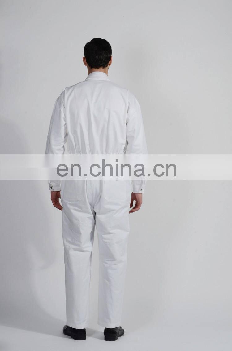 Best Quality Cotton Working Overalls White Men Work Uniforms with One-Piece Set