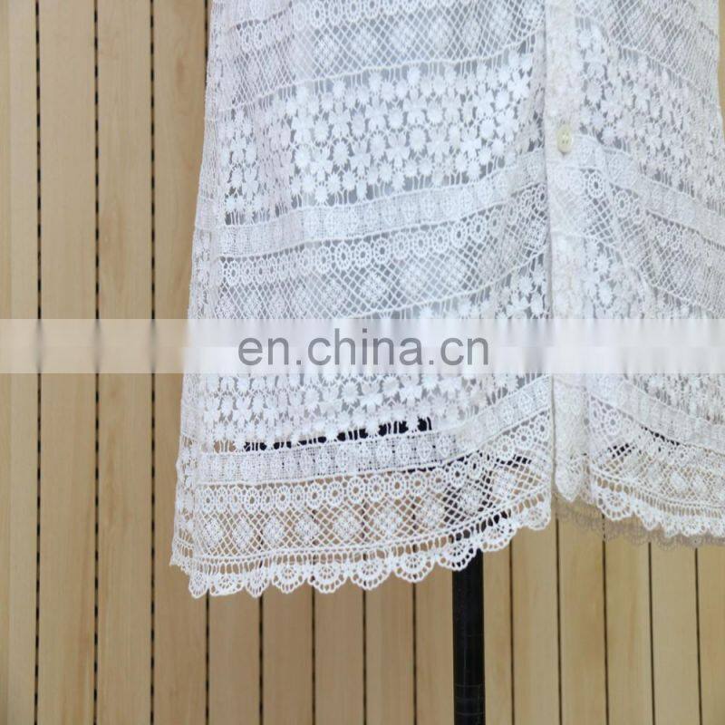 women top grade exquisite sleeveless shell button lace blouse dress