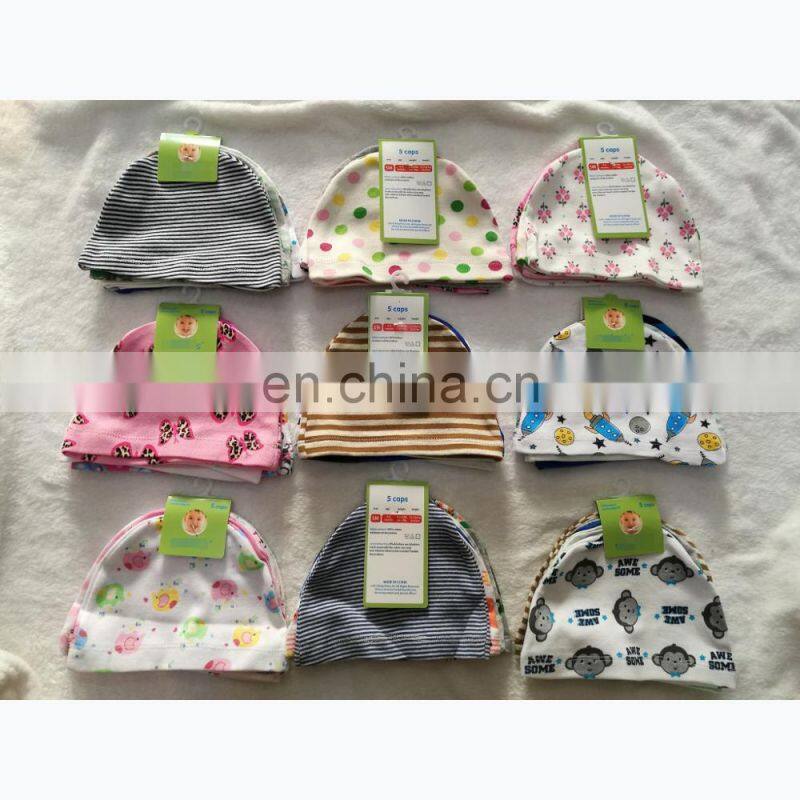 Hot selling creative design baby caps trendy 5 packs baby hats