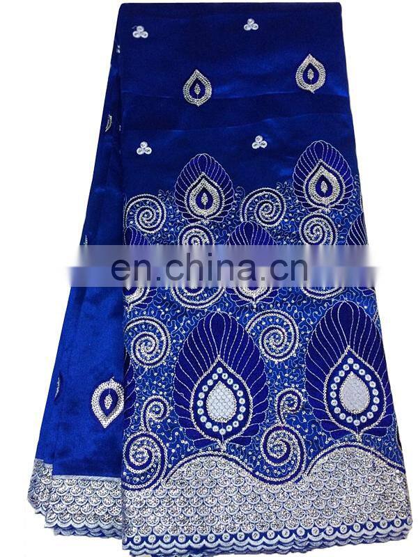 African new design royal blue george lace fabric