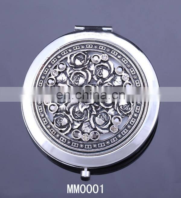 Metal foldable pocket vintage compact mirror for women souvenir wholesales