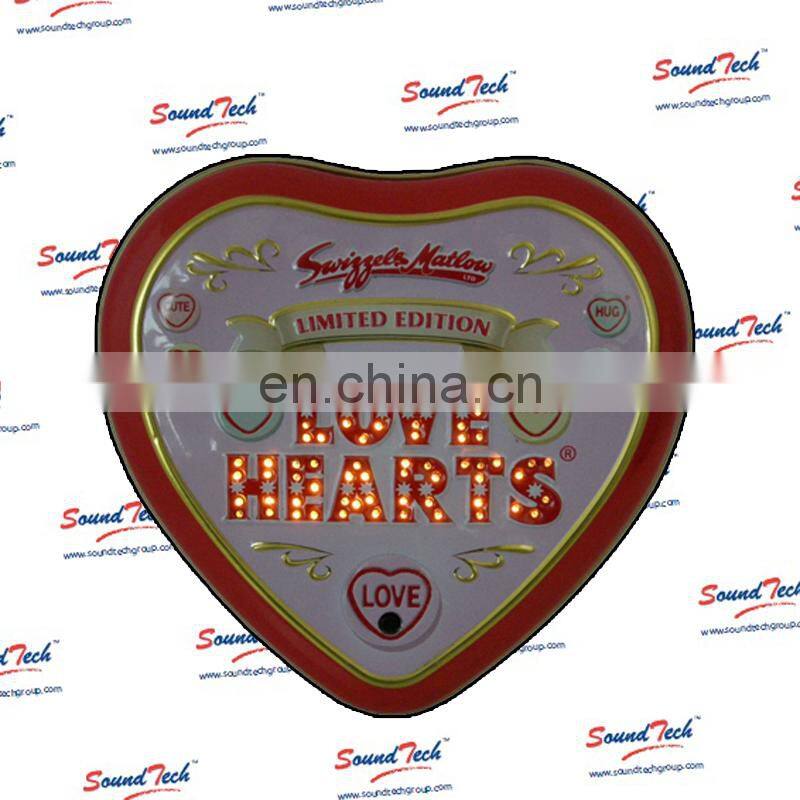 High quality LED fiber optics light up Christmas musical tin can