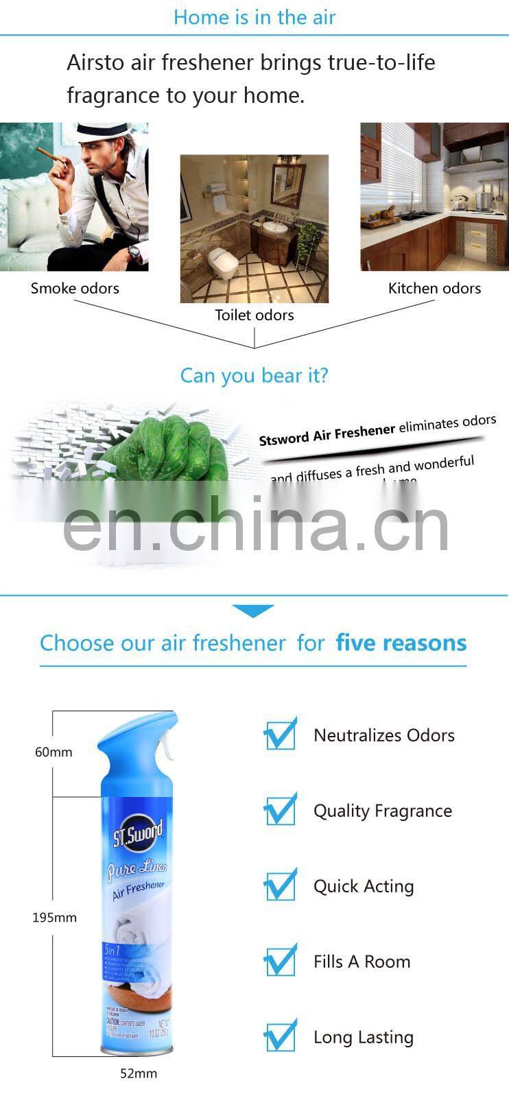 10 Years Dollar Tree And Walmart Supplier 300ML Home Initial Custom Air Freshner
