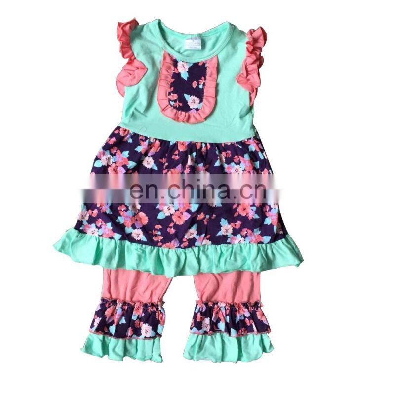 Ruffle designer children's clothing wholesale stripe baby clothes china
