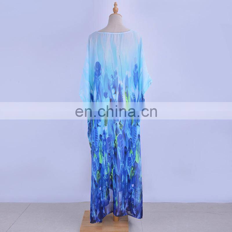 Plus size Chiffon Robe de Plage Long Print Beach Dress Swimsuit cover up Pareos de Playa Mujer Beach cover up Sarong Beachwear