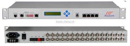 16E1 4Ethernet with LCD Management optical Multiplexer