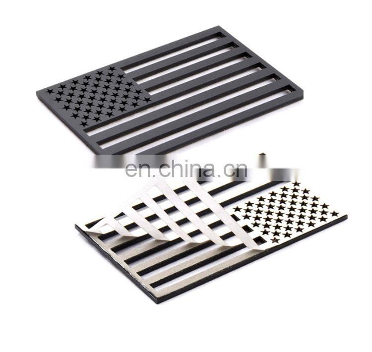Plastic Custom 125x78MM Black American Flag Left and Right Side Fender Emblem Badge