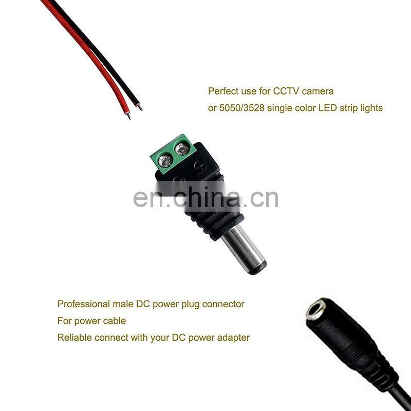 Male 2.1x5.5mm DC Power Cable Jack Adapter Connector Plug Led Strip CCTV Camera Use 12V