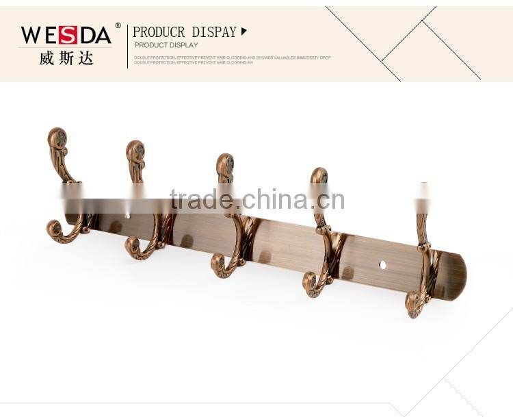 Wesda zinc alloy coat hook Hang hang clothes from a vintage copper cap Bathroom toilet 070