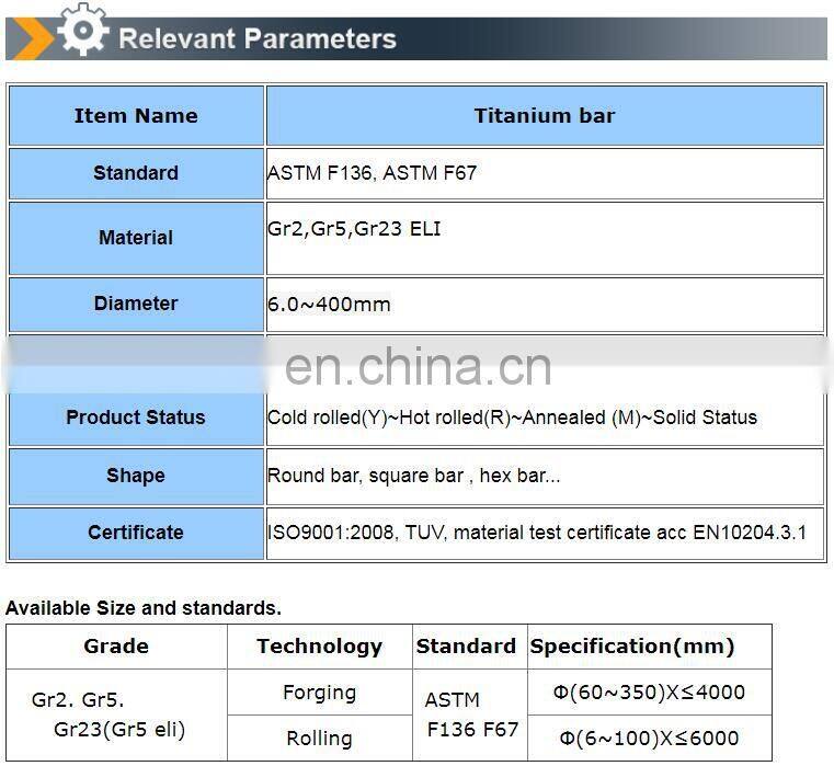 high quality GR1 GR2 GR3 GR5 high precision grinding titanium bars / rods