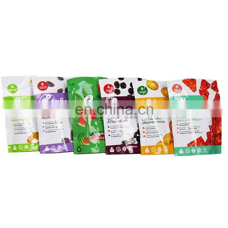 High quality custom printed matt blue white plastic food nuts packaging food packaging bag