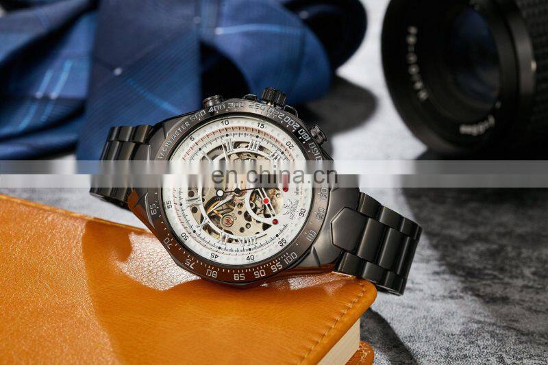 SEWOR luxury brand male mechanical automatic clock watch transparent skeleton waterproof men watches