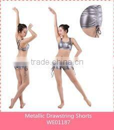 Sexy Modern Jazz Dance Costumes Metallic Sequin Stripe Shorts