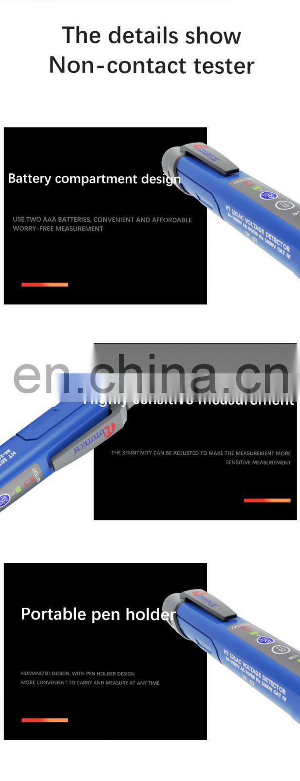 Automatic judgment tester pen voltage detector for zero fire line of household socket