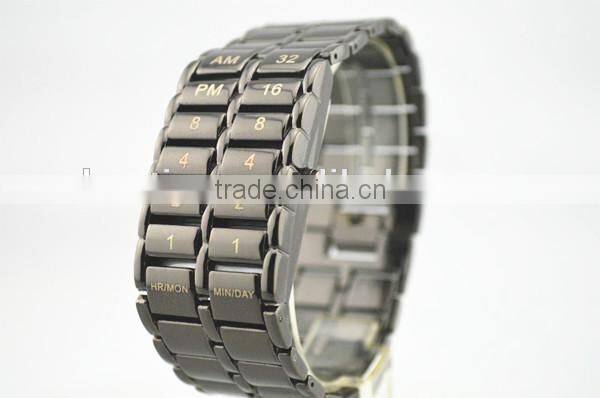 Lava iron samurai blue LED digital bracelet wrist watches for mens gift