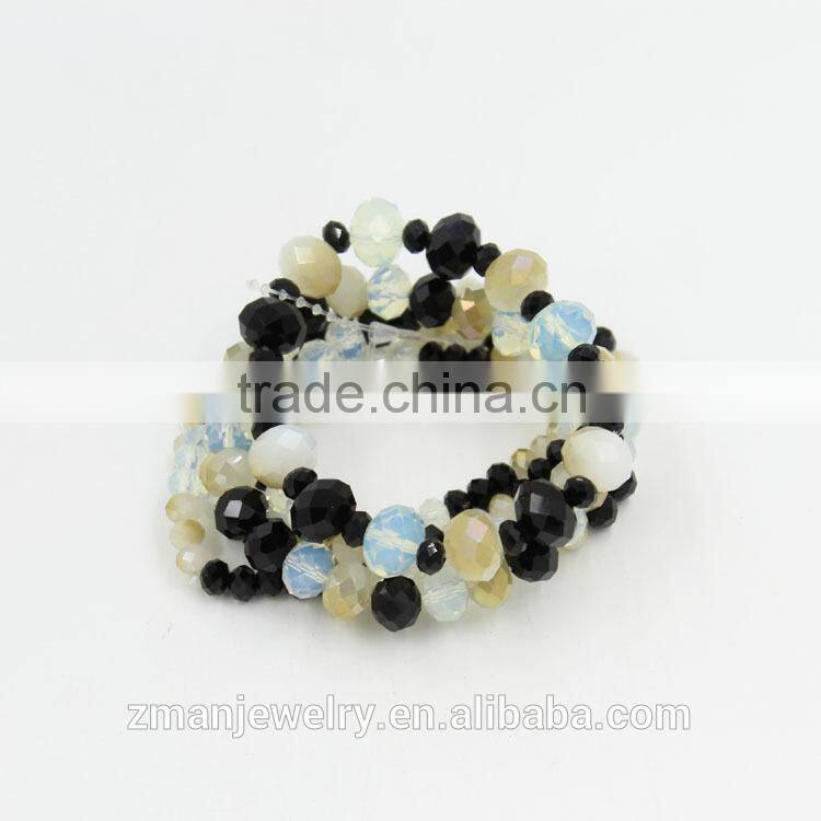 Multi Strand Colorful Glass Beads Fashion Beaded Bracelet