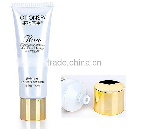 100g soft tube,plastic tube for cosmetic packaging with new style acrylic cap