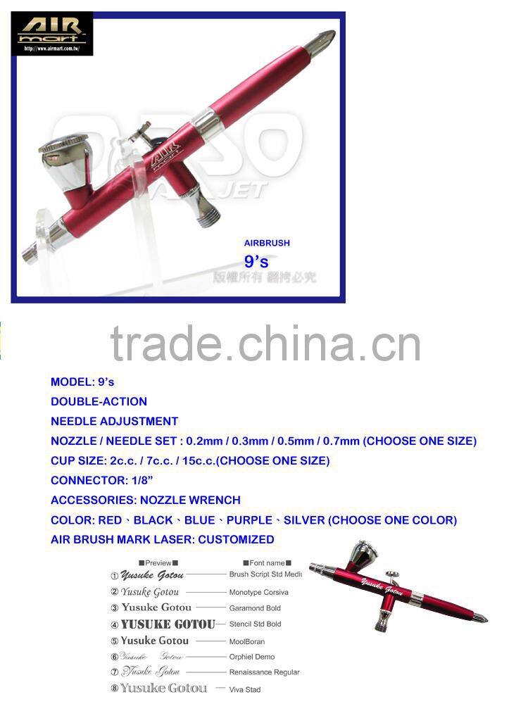 AIR-MART NAIL ART TOOL BODY ART AIRBRUSH pen 9's FOR 0.3 mm NOZZLE & 7 c.c. CUP