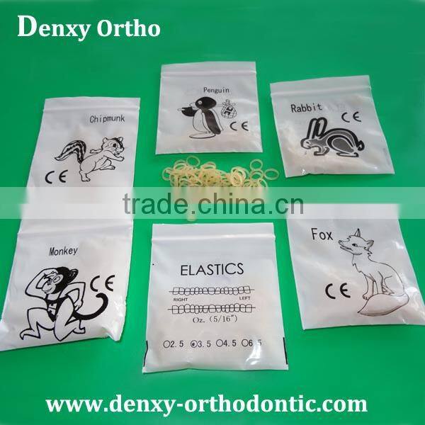 yellow good quality medium/heavy sizes dental elastics band