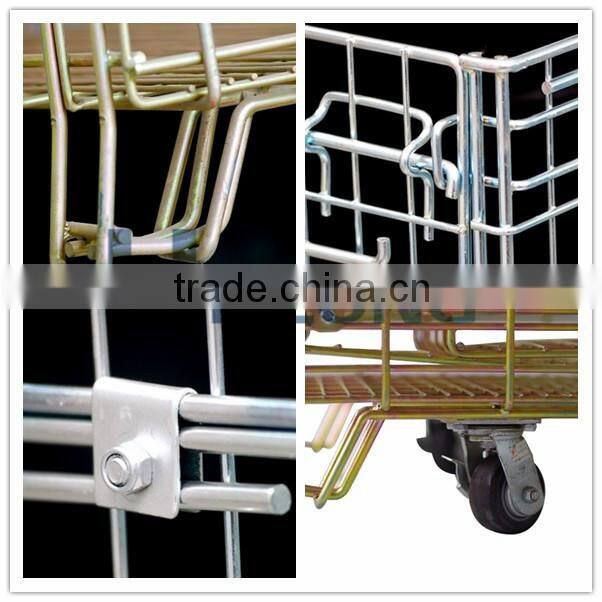Warehouse storage steel collapsible wire mesh box