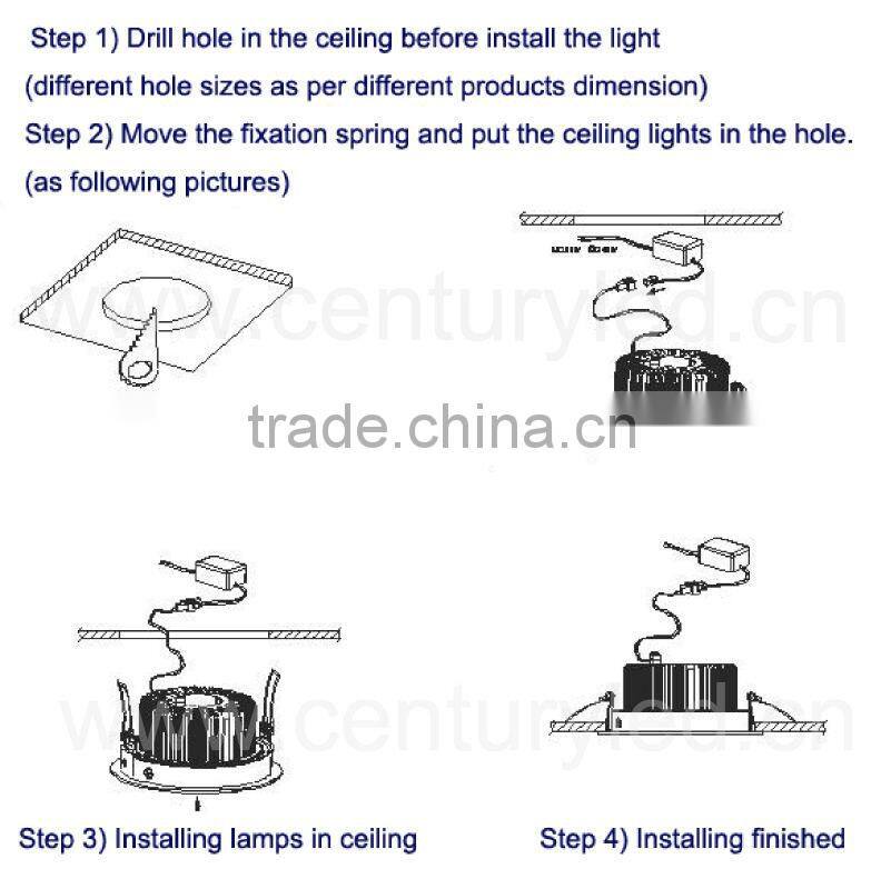 High Power Square led downlight 9x1W