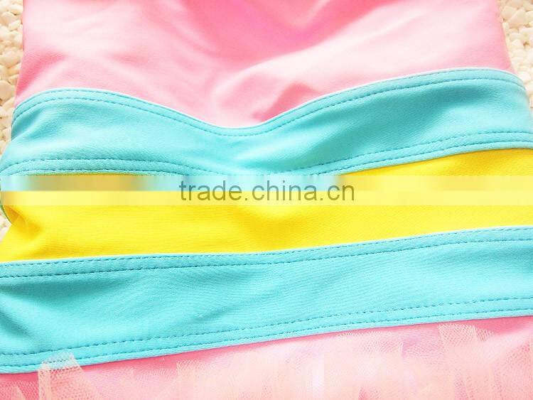 2016 New design kid swimming suit for one piece girl swimwear whoelsale kid bathing suit (S025)