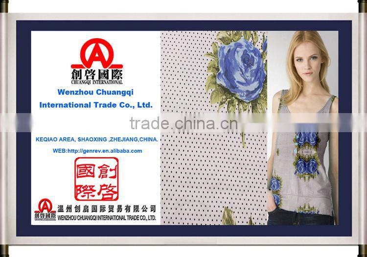 flower and dots print textiles 100% cotton fabric for bulk wholesale clothing
