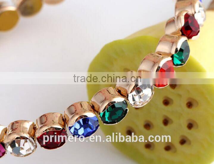 New Rose Gold Plated Colourful Diamond Austria Rhinestone Pearl Bangle Bracelet