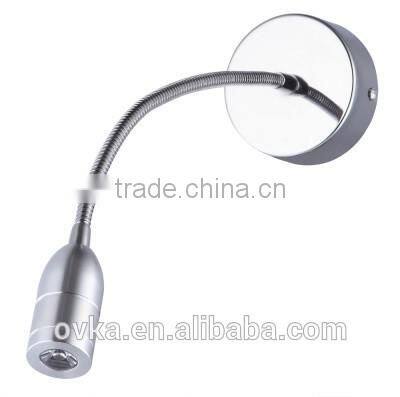 Facotry SALE 3W led wall sconce light for hotel indoor lighting with flexible gooseneck