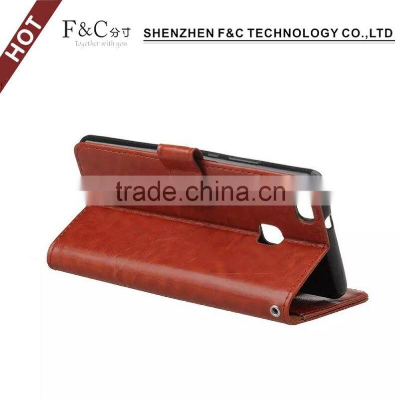 factory wholesale phone case for Huawei P9 , wallet stand leahter case for Huawei P9
